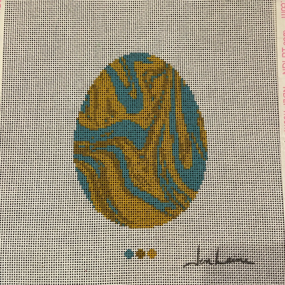 Jen Laine Needlepoint Marble Egg Canvas